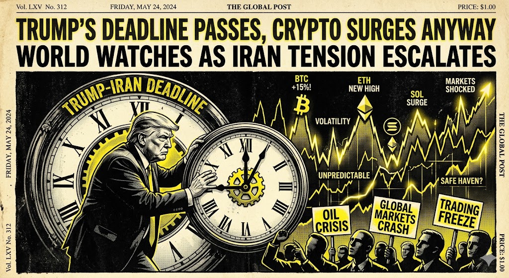 Hạn chót Trump-Iran gây hỗn loạn thị trường, tiền điện tử vẫn tăng trưởng