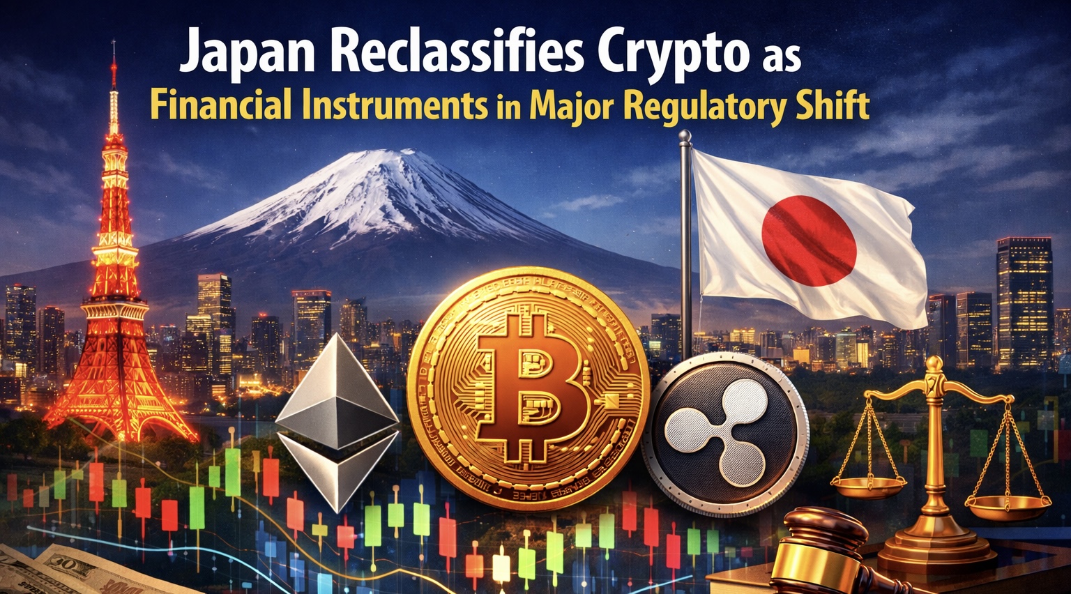 Japonia przeklasyfikuje kryptowaluty jako instrumenty finansowe w ramach znaczącej zmiany regulacyjnej