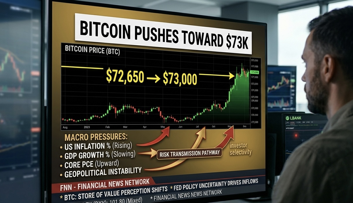 Bitcoin zmierza w kierunku 73 000 USD wraz ze wzrostem presji makroekonomicznej