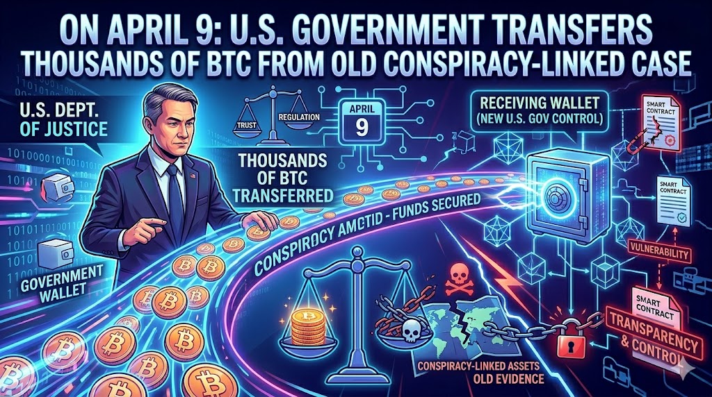 4月9日，美國政府轉移與舊有陰謀案相關的數千枚比特幣
