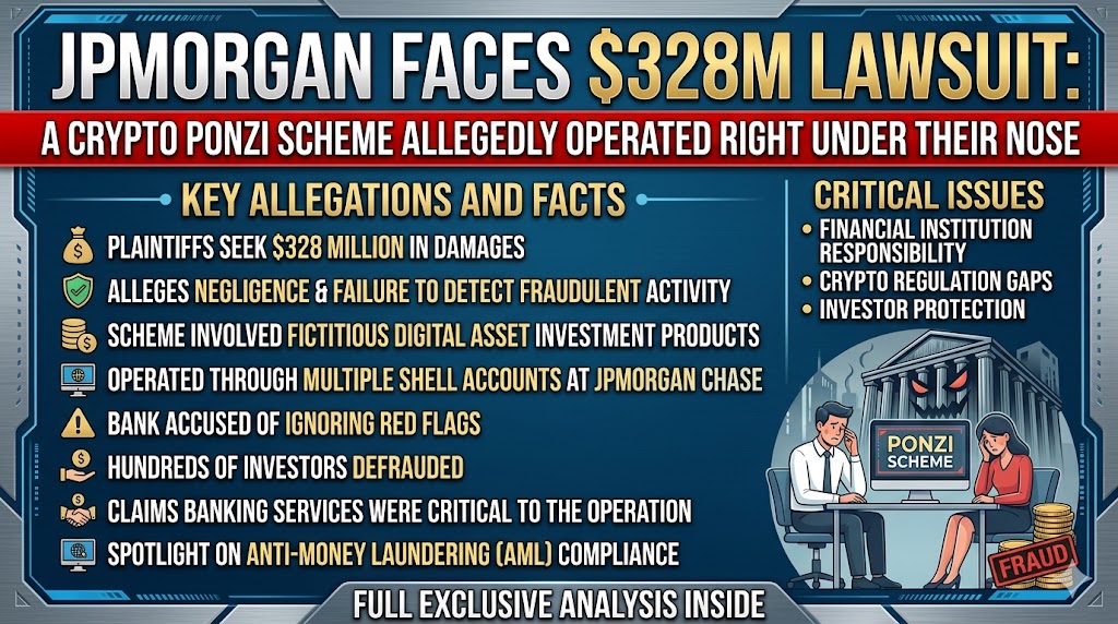 JPMorgan Hadapi Gugatan $328 Juta: Dugaan Skema Ponzi Crypto Beroperasi Tepat di Bawah Pengawasan Mereka