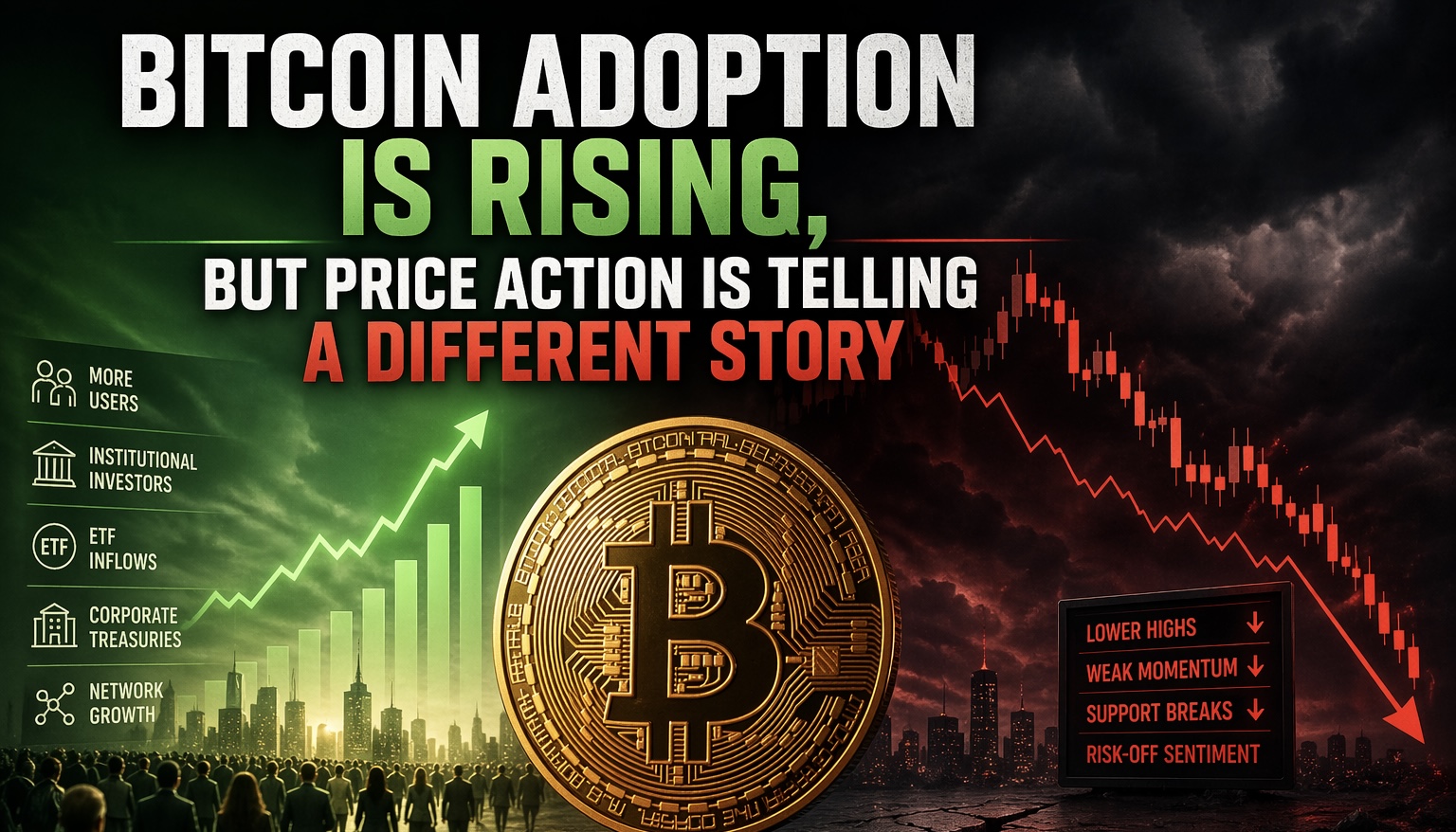 L'adoption du Bitcoin est en hausse, mais l'évolution des prix raconte une histoire différente