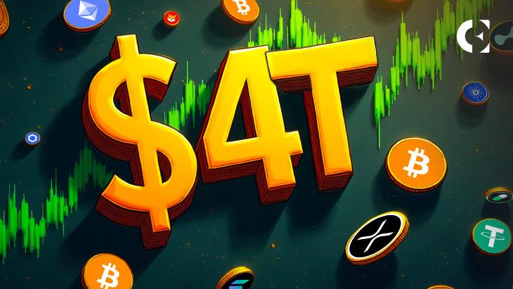 News section-Bitcoin (BTC) and Ethereum (ETH) Push Total Crypto Market Cap to Record $4.13 Trillion Valuation