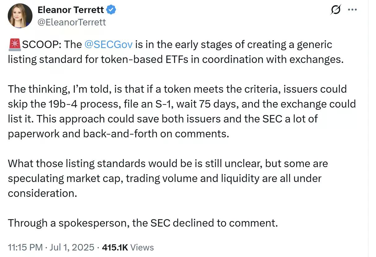 三大燃点助推山寨币 ETF,2025 下半年将迎来加密 “ETF Summer”?