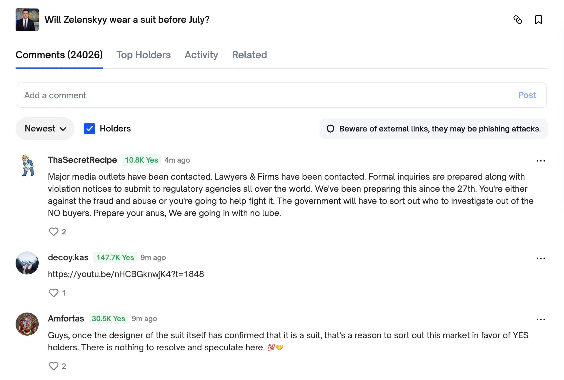 Polymarket再陷真相争议：泽连斯基穿啥将决定1.4亿美元的归属