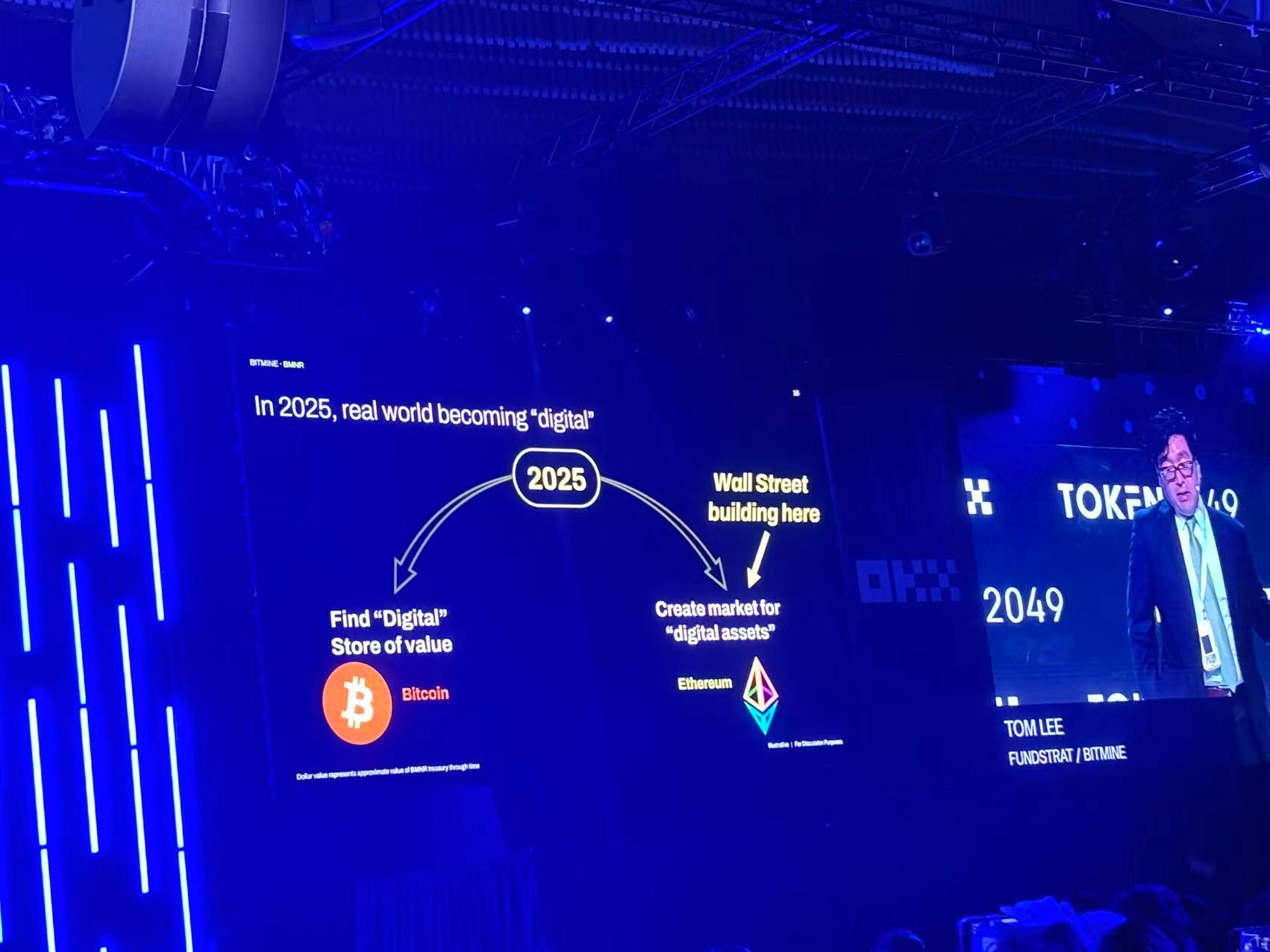 以太坊第一多头Tom Lee 在 TOKEN2049：结构性转型将至？ETH大多头眼中的拐点时刻