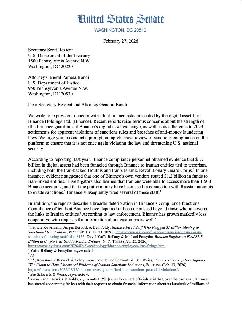 Congress, Senate, Iran, Cryptocurrency Exchange, Binance, Sanctions
