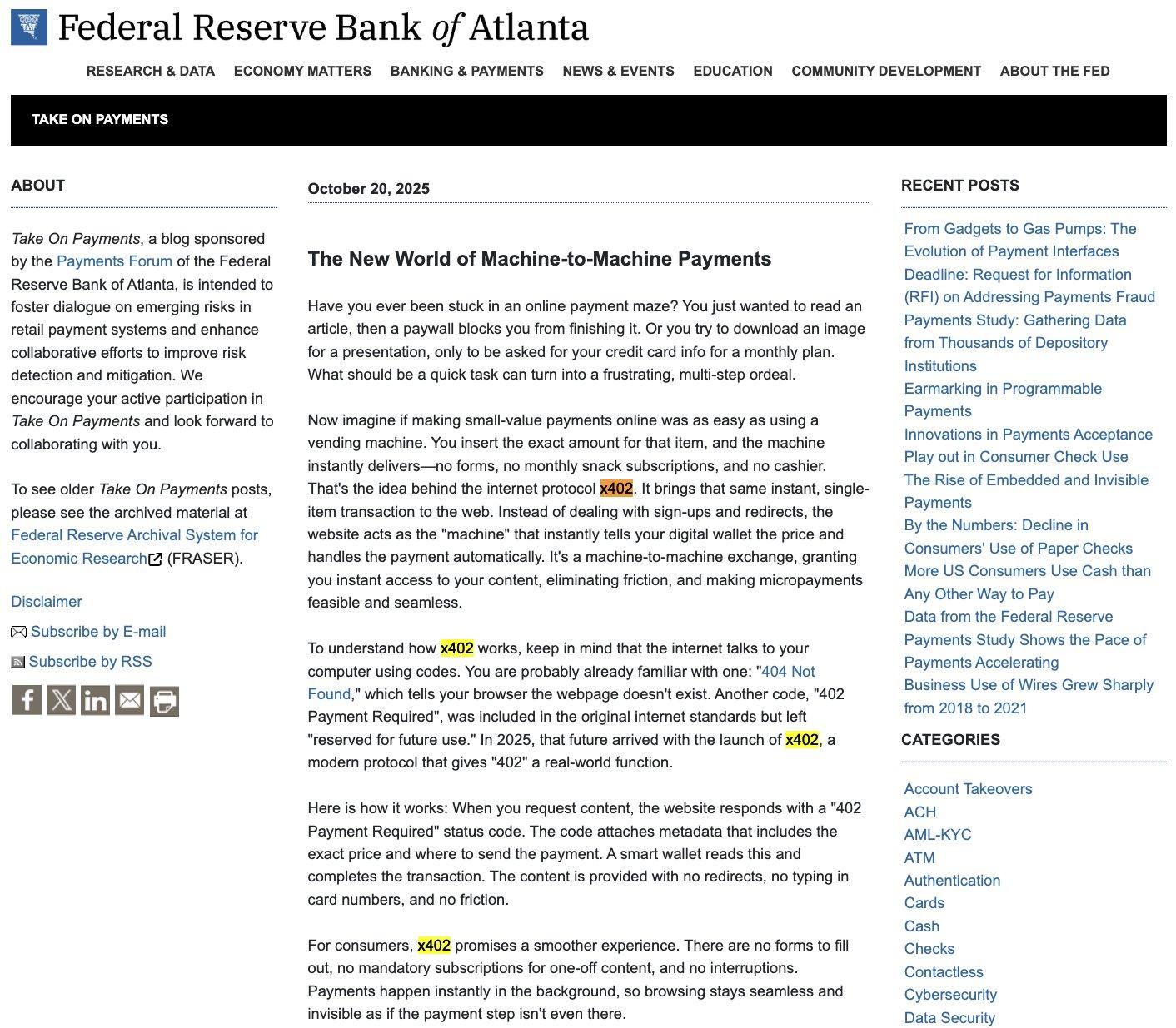 下一个百倍叙事？美联储点名，PayPal 下注，Coinbase 推出的 x402 到底是什么？